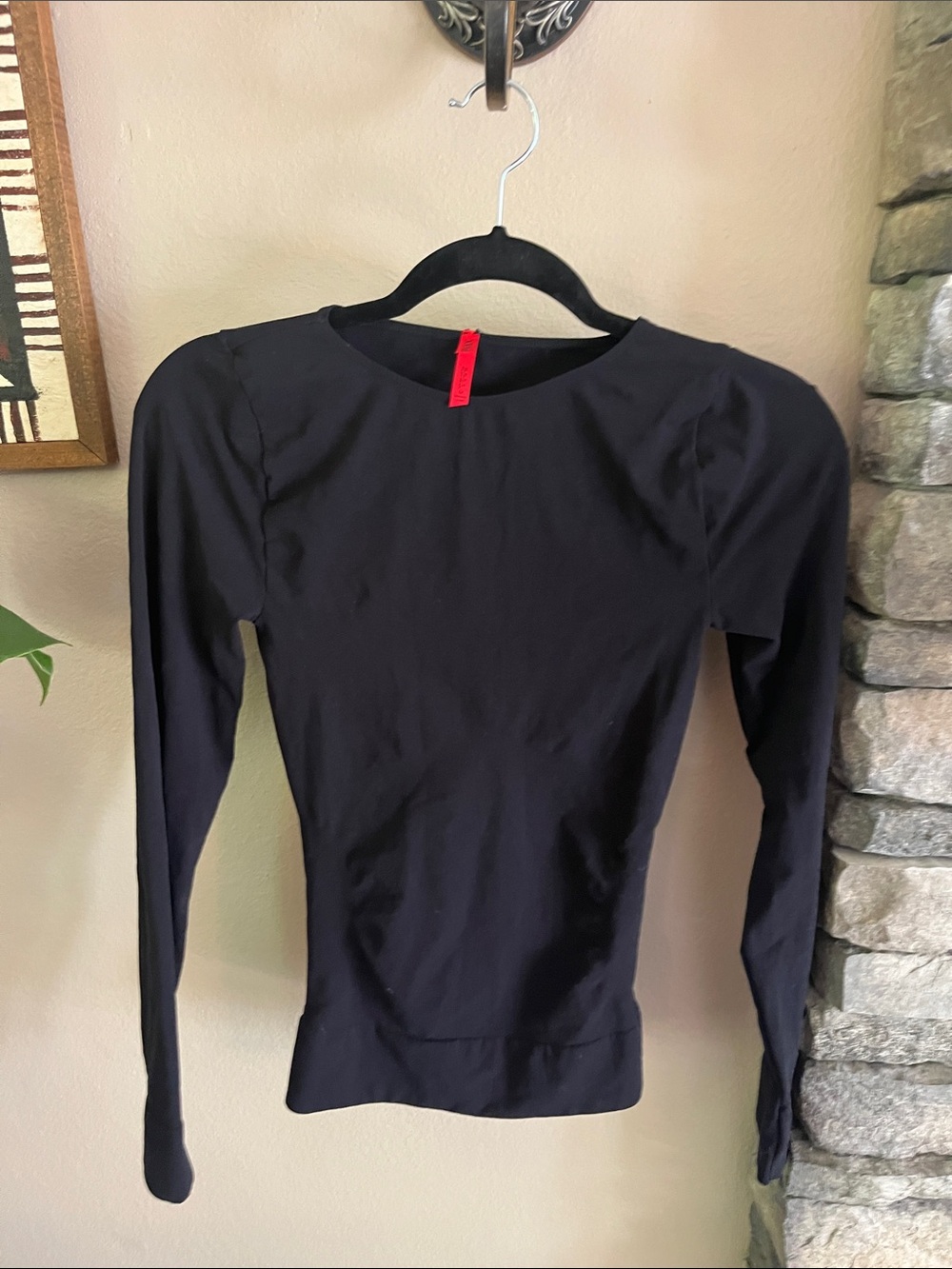 SPANX Black Long-Sleeve Crewneck Slim Top size 1X